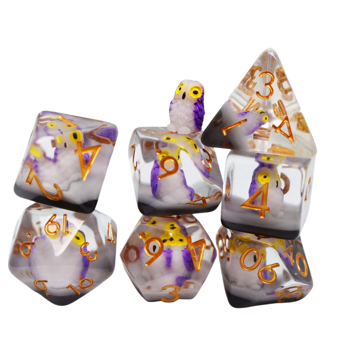 FBG RPG Dice Set Purple Owl Halcyon Games