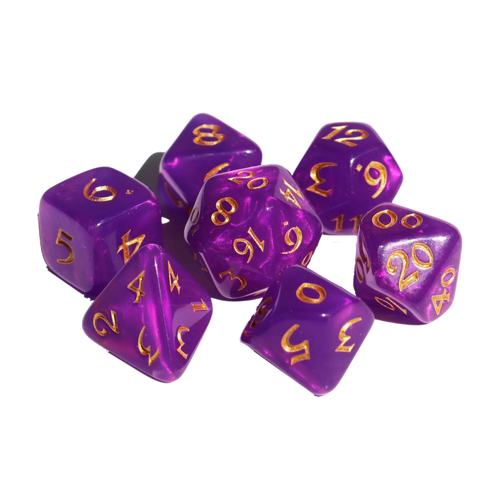 DHD RPG Dice Set Elessia Moonstone Calypso with Gold