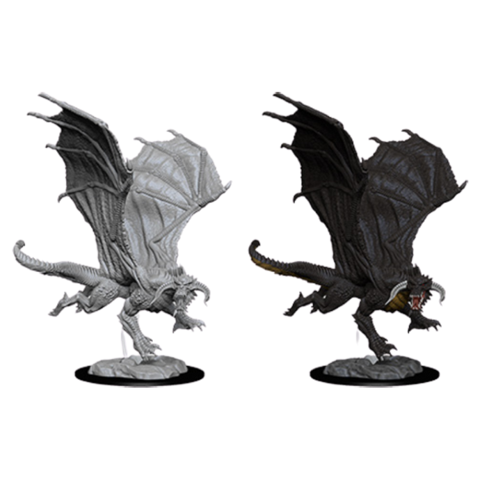 DND Nolzur's Marvelous Unpainted Miniatures W08 Young Dragon Black