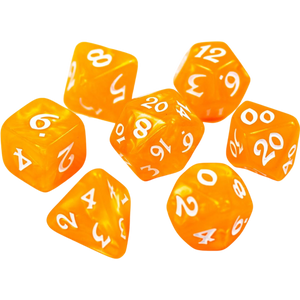 DHD RPG Dice Set Elessia Essentials Orange with White