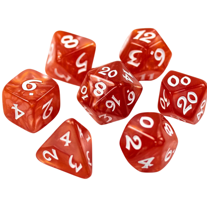 DHD RPG Dice Set Elessia Essentials Red with White