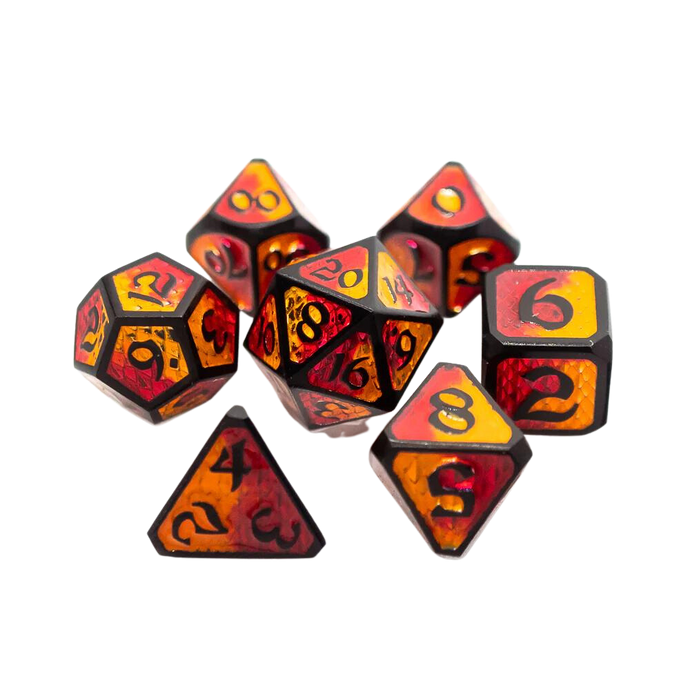 DHD Metal RPG Dice Set Drakona Embers Nali