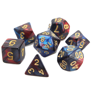 DHD RPG Dice Set Red and Blue Marble