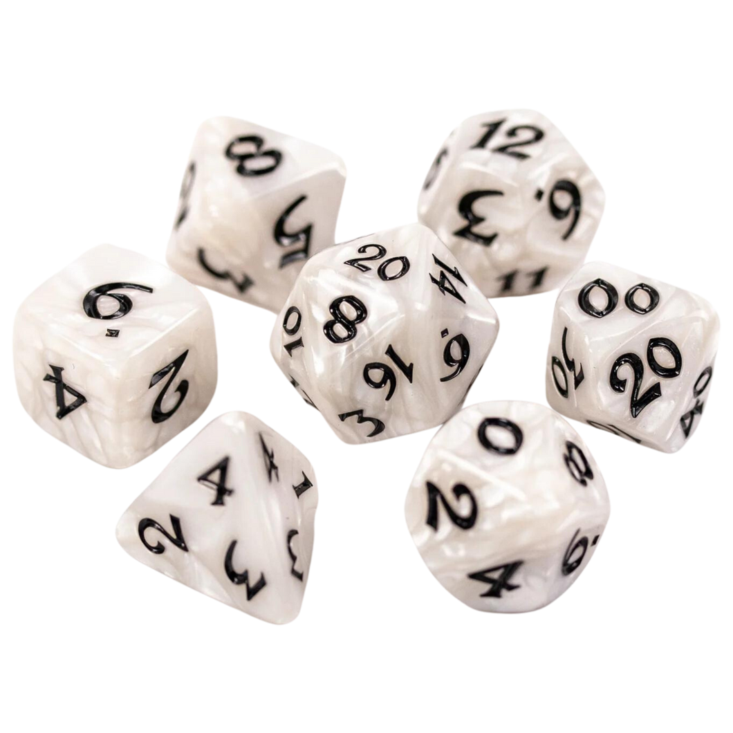 DHD RPG Dice Set Elessia Essentials White with Black