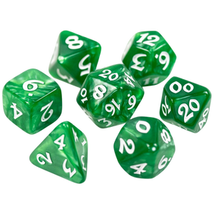 DHD RPG Dice Set Elessia Essentials Green with White