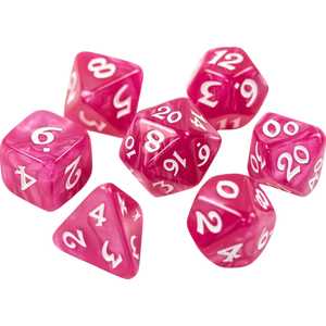 DHD RPG Dice Set Elessia Essentials Pink with White