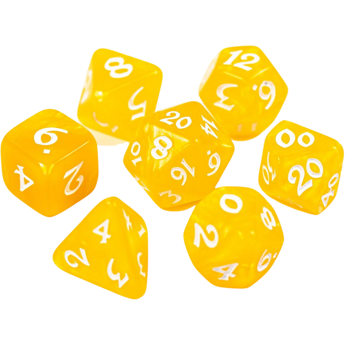 DHD RPG Dice Set Elessia Essentials Yellow with White