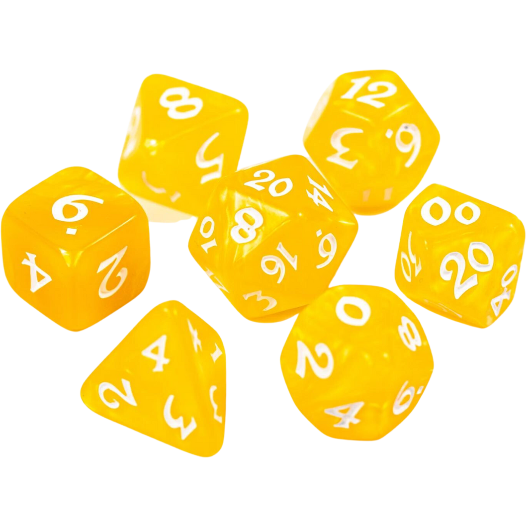 DHD RPG Dice Set Elessia Essentials Yellow with White