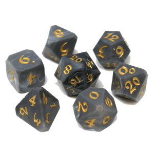 DHD RPG Dice Set Avalore Talisman Ash with Gold