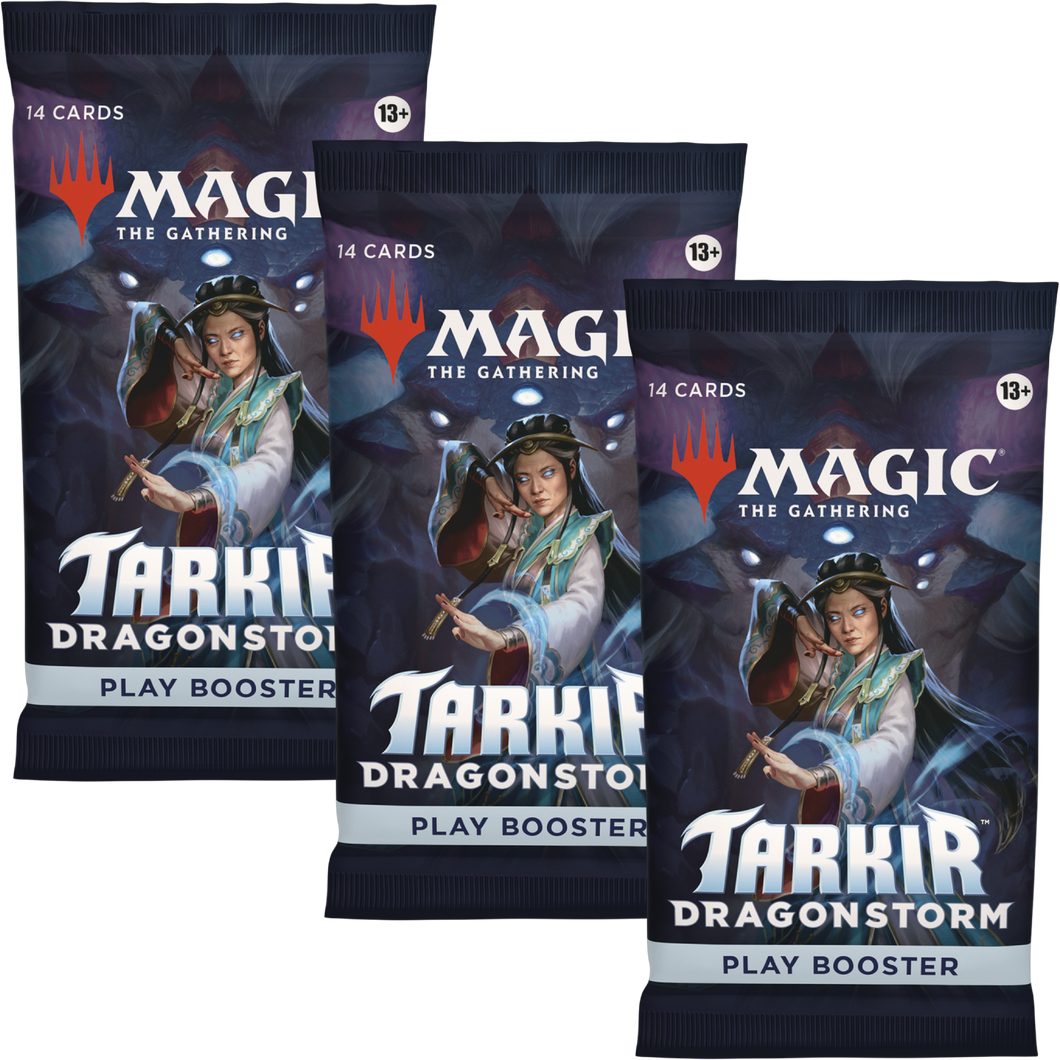 MTG Tarkir: Dragonstorm Play Booster Pack x3 Halcyon Games MTG Tarkir: Dragonstorm Play Booster Pack x3 Halcyon Games
