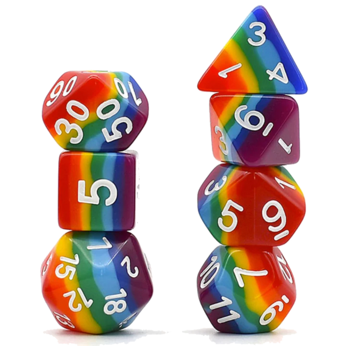 FBG RPG Dice Set Opaque Rainbow