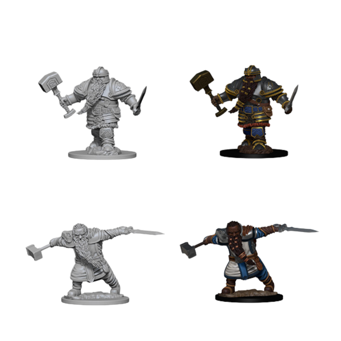 DND Nolzur's Marvelous Unpainted Miniatures W01 Dwarf Fighter Male