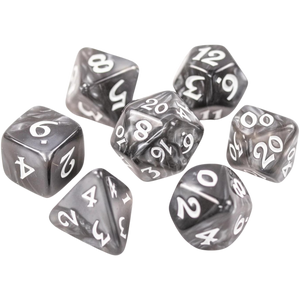 DHD RPG Dice Set Elessia Essentials Gray with White