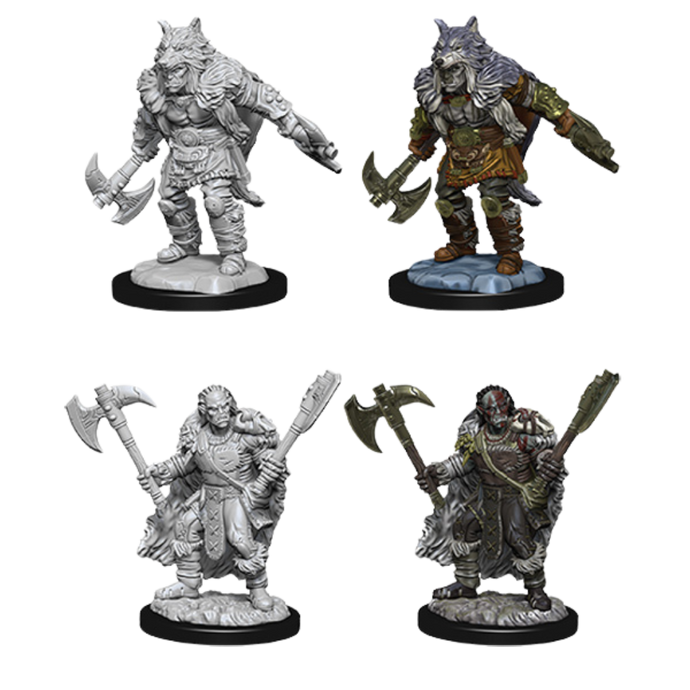 DND Nolzur's Marvelous Unpainted Miniatures W09 Half-Orc Barbarian Male