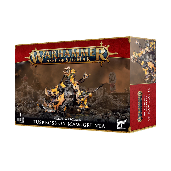 Warhammer AOS Orruk Warclans Tuskboss on Maw-Grunta