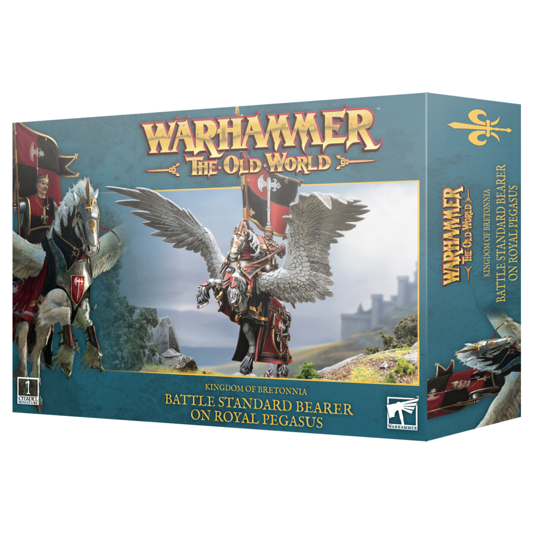 Warhammer The Old World Kingdom of Bretonnia Battle Standard Bearer on Royal Pegasus