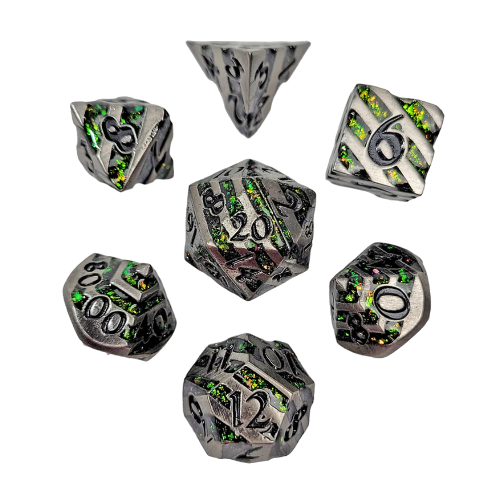 RPG Dice Set Metal Druids Emerald Mini