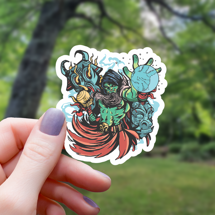 Sticker: Orc Sorcerer Tabletop RPG Inspired