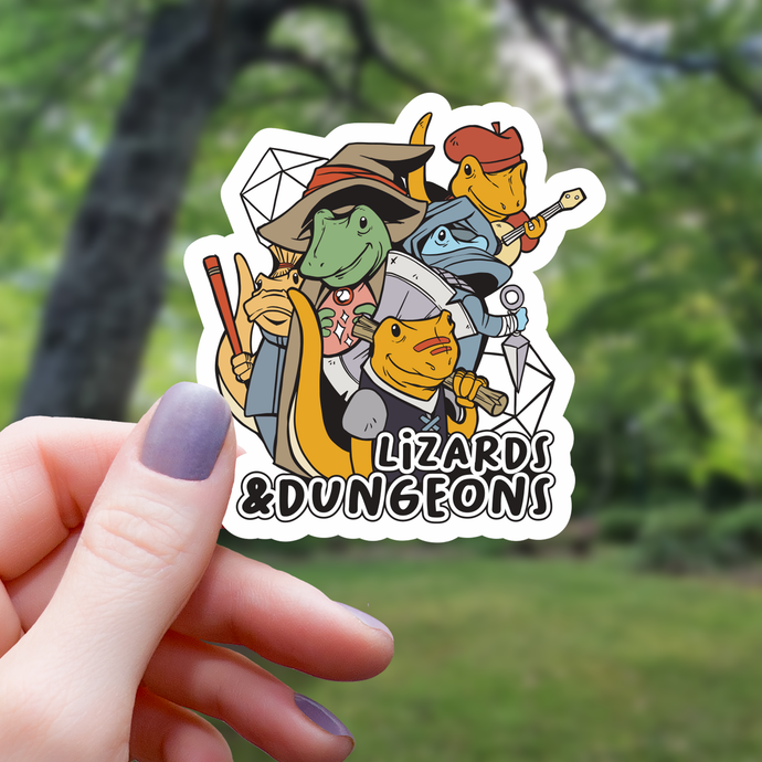 Sticker: Lizards and Dungeons Tabletop RPG Inspired