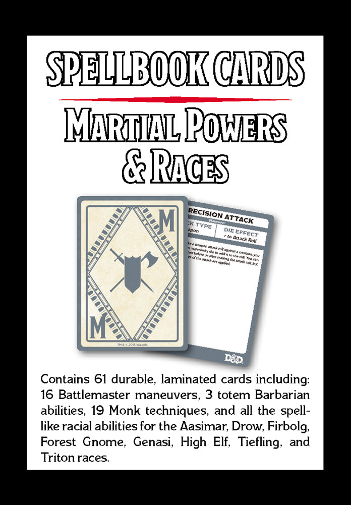 DND 5E Spellbook Cards Martial Powers and Races Halcyon Games