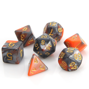 DHD RPG Dice Set Alloy Silver and Orange