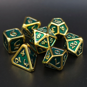 DHD RPG Dice Set Polychrome Diaglyph Auric Emerald