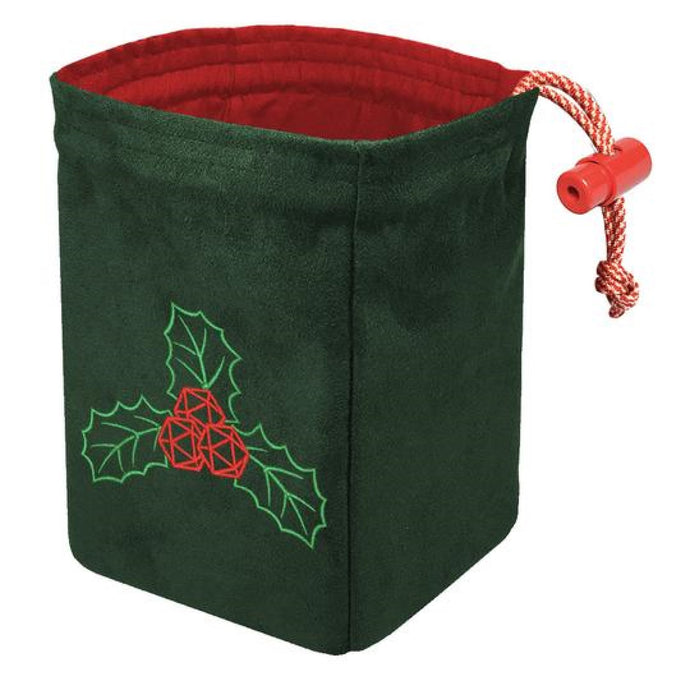 Dice Bag Embroidered D20 Holly