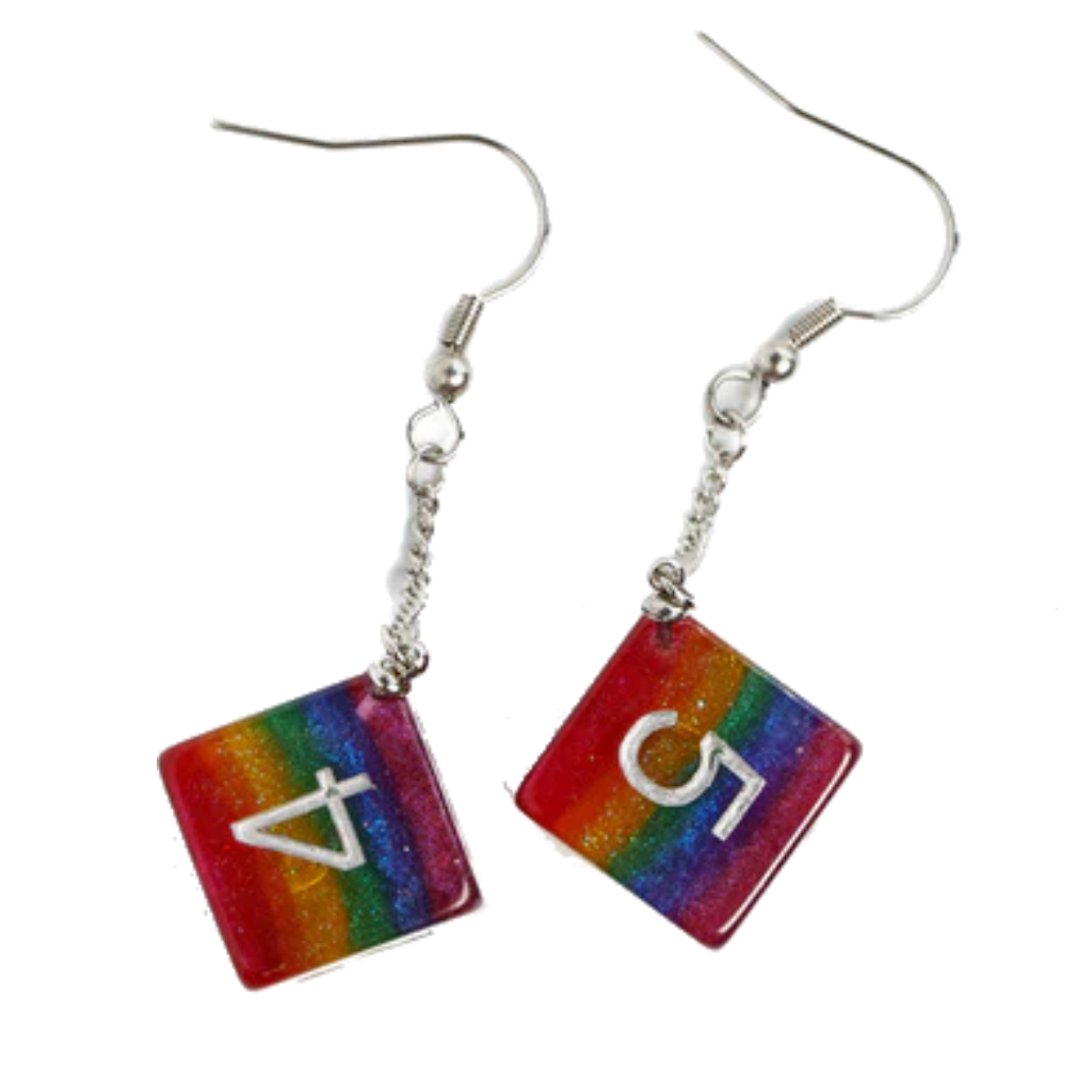 Jewelry: D6 Earrings Glitter Rainbow
