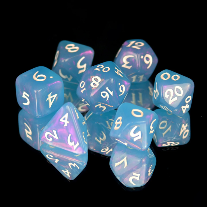 DHD RPG Dice Set Elessia Moonstone Rumara with White