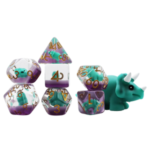 FBG RPG Dice Set Green Triceratops