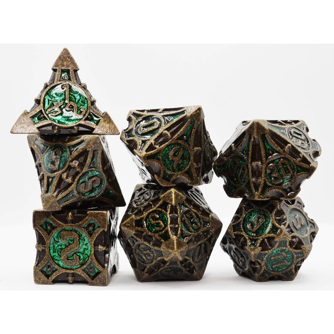 FBG Metal RPG Dice Set Ancient Forest Arrow
