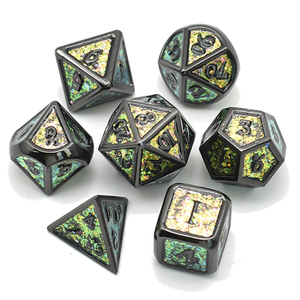 FBG Metal RPG Dice Set Color Shifting: Fields of Green