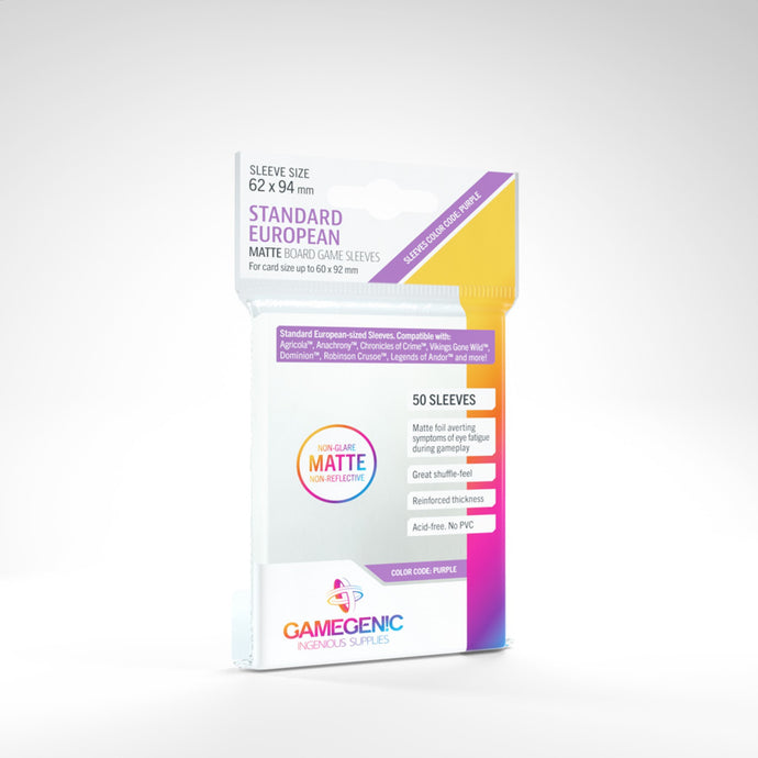 Matte Board Game Sleeves Standard European