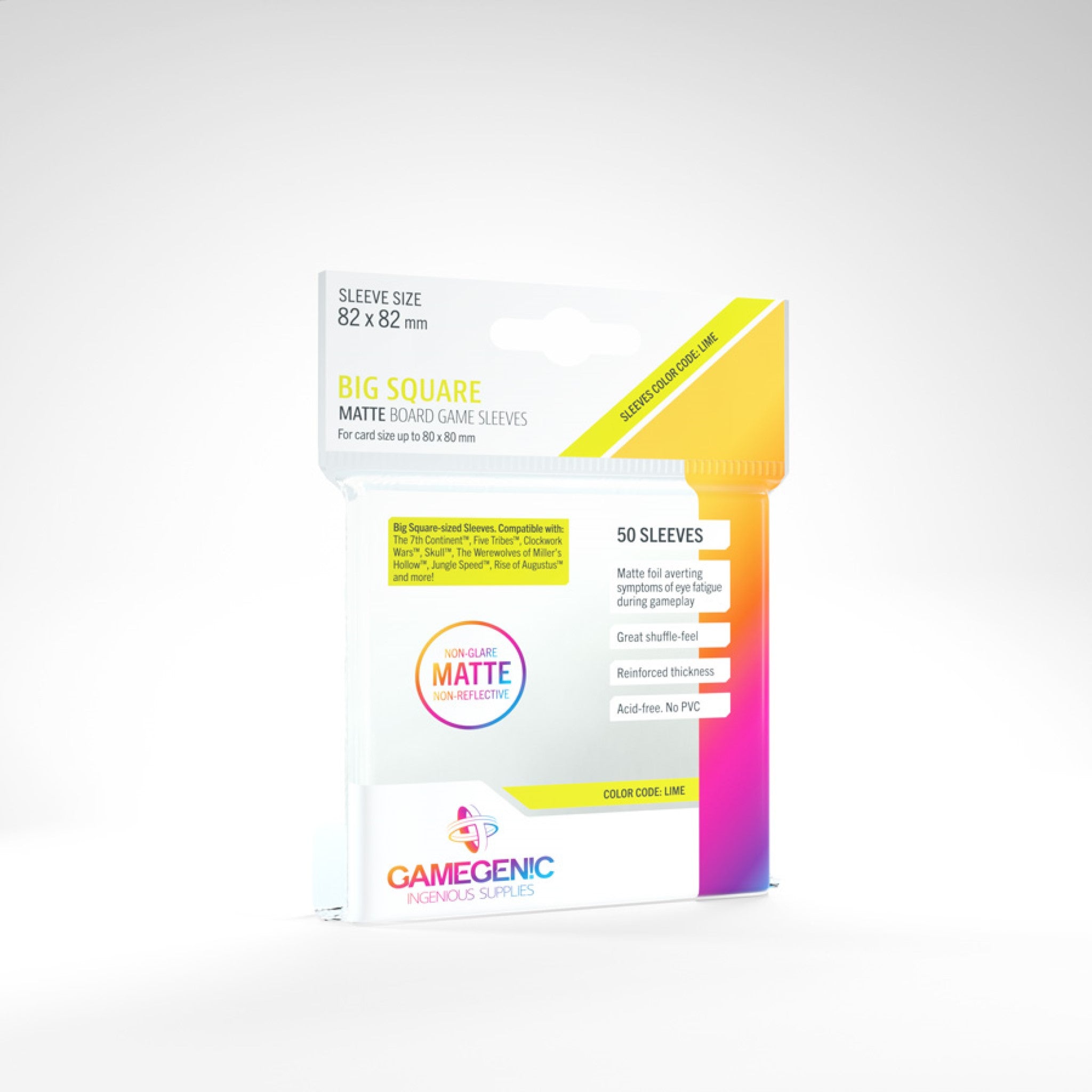 82 x 82 mm Big Square Matte Board Game Sleeves (50 ct)