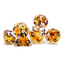 Load image into Gallery viewer, FBG RPG Dice Set Moon and Stars Glow in the Dark
