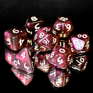 DHD RPG Dice Set Elessia Moonstone Inkswell with White