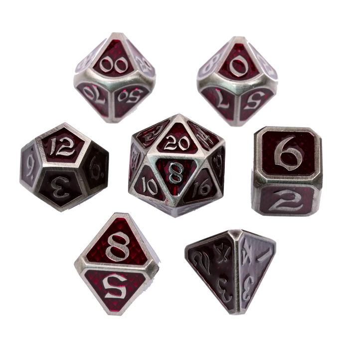 DHD Metal RPG Dice Set Drakona Gemtooth Tekalion