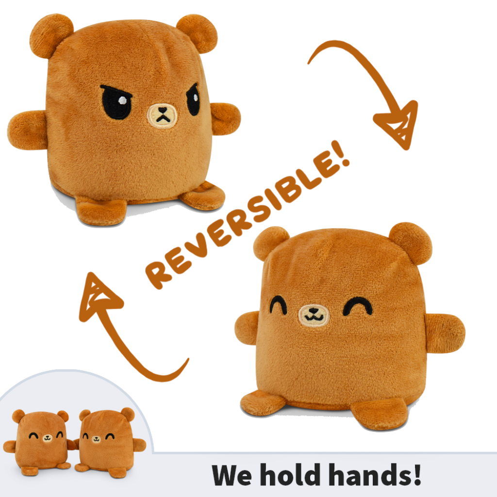 Plush: Reversible Brown Bear [Happy + Angry]