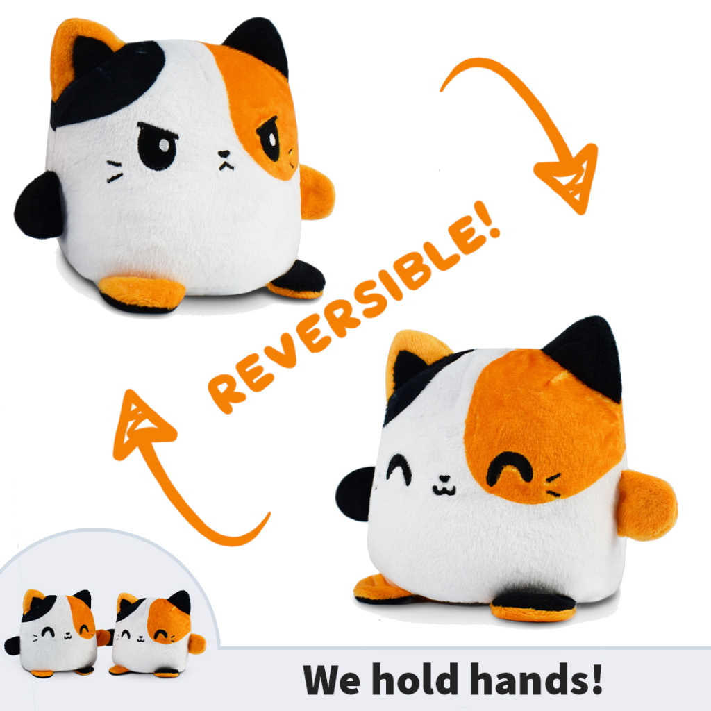 Plush: Reversible Calico Cat [Happy + Angry]