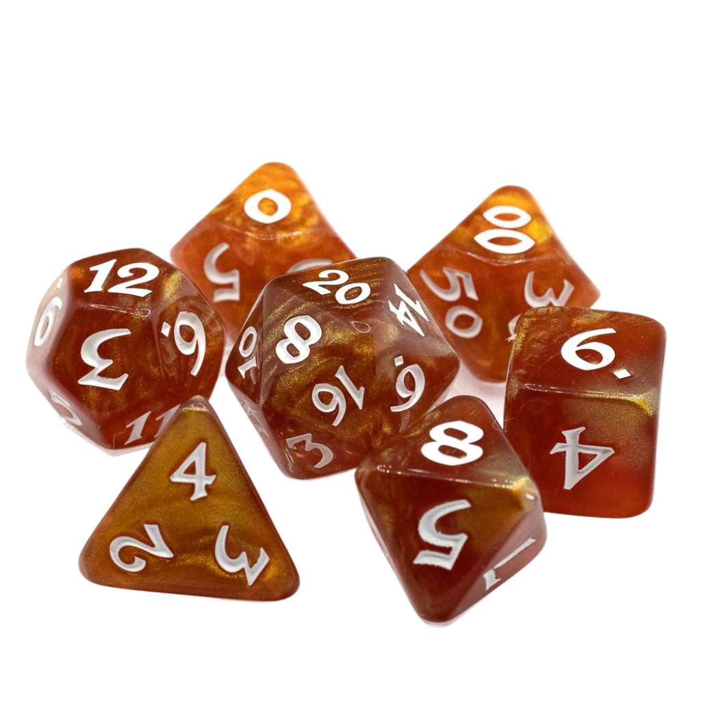 DHD RPG Dice Set Elessia Bloodfire with White