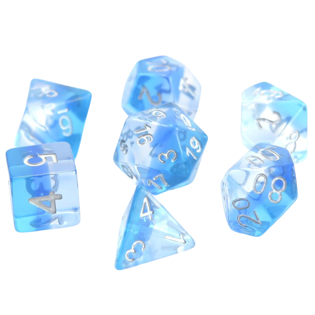 DHD RPG Dice Set Translucent Ice Storm