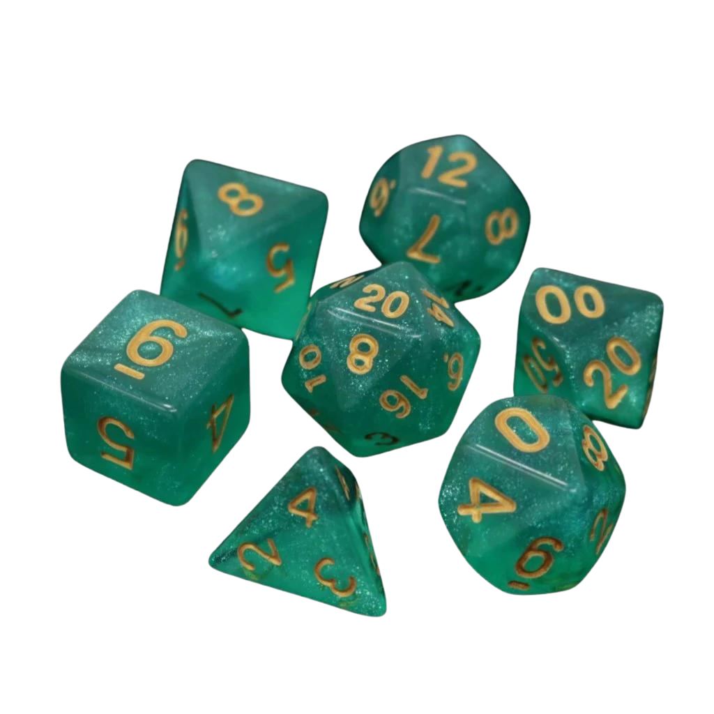 DHD RPG Dice Set Hakuro with Gold