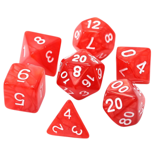 DHD RPG Dice Set Swirl Red with White