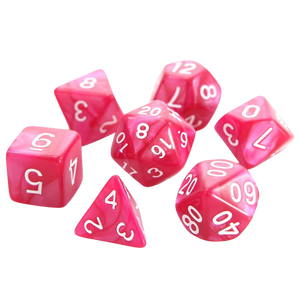 DHD RPG Dice Set Swirl Rose with White