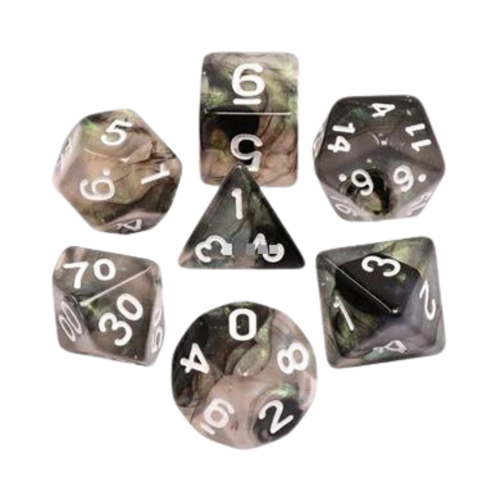 FBG RPG Dice Set Glow in the Dark Storm Chaser