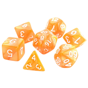 DHD RPG Dice Set Swirl Orange with White
