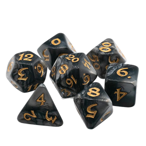 DHD RPG Dice Set Elessia Shale with Gold
