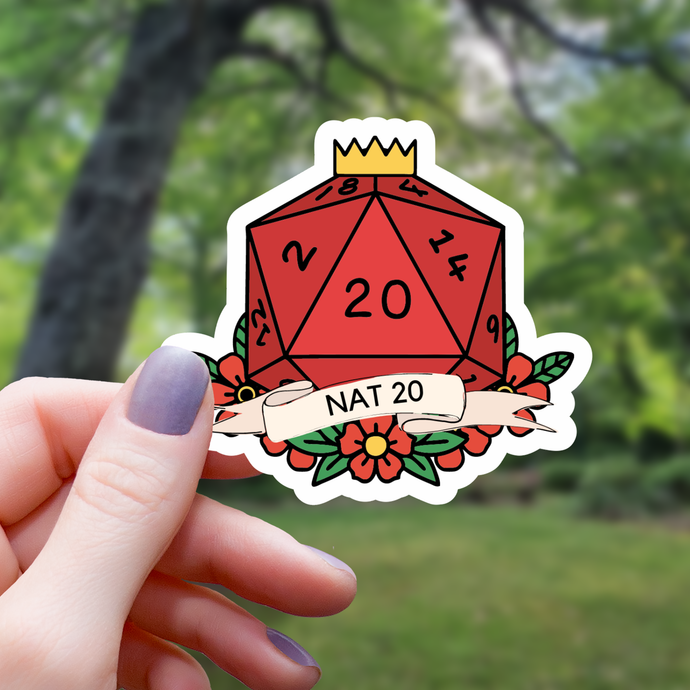Sticker: Natural 20 Polyhedral Dice