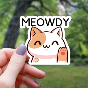 Sticker: Meowdy Funny Western Cat