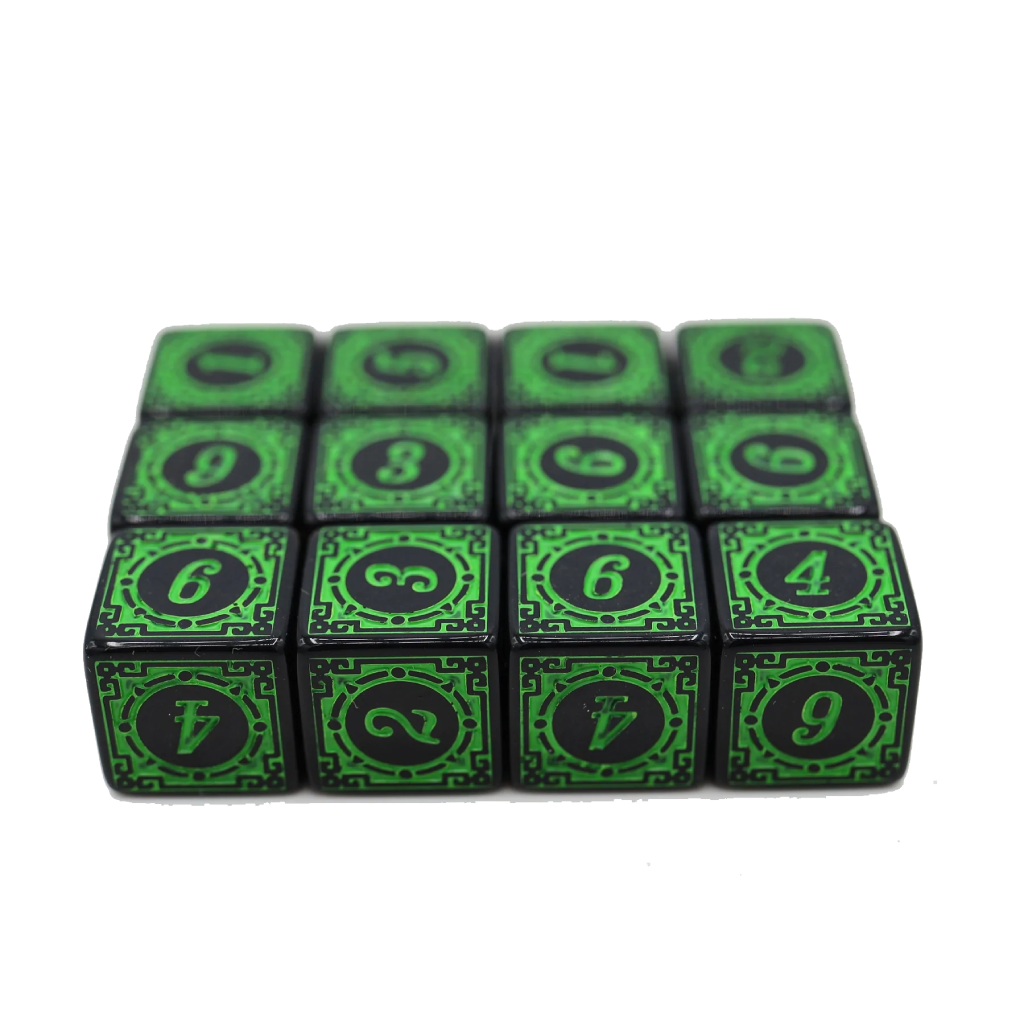 FBG D6 Set of 12 Magic Burst - Green